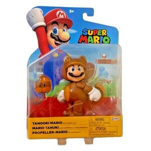 TANOOKI MARIO Super Mario‎ Jakks Pacific 4" Figure With Super Leaf